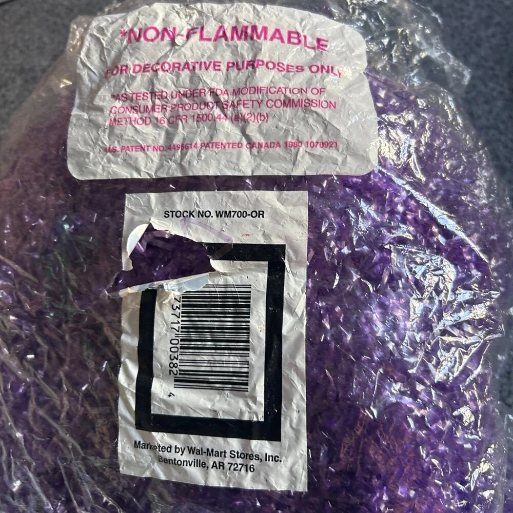 VTG 1990s 2000s Green Purple White EASTER GRASS LOT DECORATION‎ CUTE PACKAGING